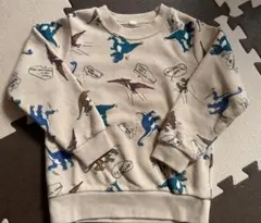 恐竜柄トレーナー 110cm ベージュ