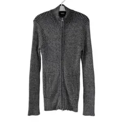 00s y2k シンプル スリム ドライバーズニット ダブルジップ グランジ