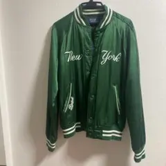 PoloRalphLauren×MLB スタジャン グリーン　Sサイズ Polo Ralph Lauren Men's Green Big Pony Logo Fleece Varsity