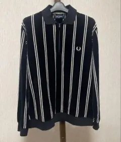 Fred Perry ストライプ ジップアップポロシャツ
