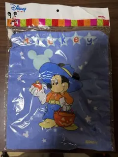 ミッキーマウス　巾着ブルー22cm×25cm