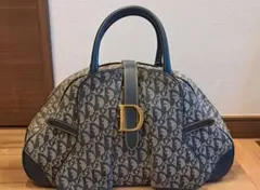 クリスチャンディオールChristian Diorダブルサドルバッグネイビーロゴ