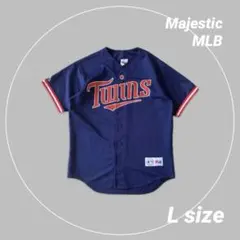 《Majestic MLB》ミネソタ・ツインズ　ベースボールシャツ　USA製　L