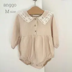 【anggo】韓国子供服 ベビー 長袖 ロンパース 80 襟レース 春秋