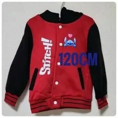 【新品・未使用】スティッチ　ベースボール　ジャケット　赤黒　子供服　秋冬
