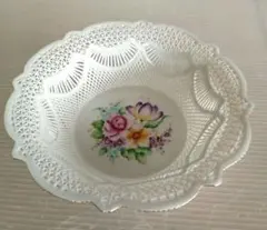【極美品】イタリア製 ヴィンテージ ソープディッシュ 陶花 薔薇 小物入れ 極美品】イタリア製 ヴィンテージ ソープディッシュ 陶花 薔薇 小物