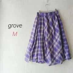 グローブ【M】フレアスカート　タータンチェック　ウエストゴム　コットンのサムネイル