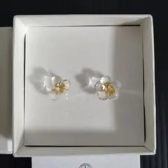 【10月末まで】ハリオ　ランプワークファクトリー　ピアス　リトルフラワー