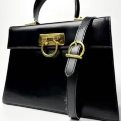 入手困難/極美品✨フェラガモ トップハンドル ガンチーニ 2way ハンドバッグ