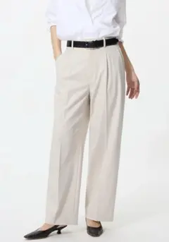 UNIQLO ユニクロ タックワイドパンツ ナチュラル L