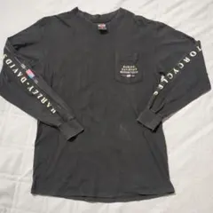 USA製　袖ロゴHarley-Davidson ハーレー長袖シャツ L ブラック