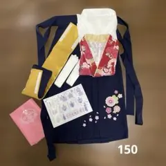 arisana 袴セット 卒業式 小学生 150 赤着物×紺袴 簡単着付け - メルカリ