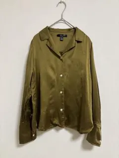 Banana Republic シルク100% 長袖シャツ カーキ Sのサムネイル