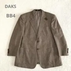 ダックス テーラードジャケット 千鳥格子柄 ウール カシミヤ 日本製 ブラウン