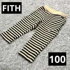 美品✨FITH 黒とベージュのストライプパンツ　100