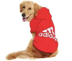 犬服 新品ペット服 アディドッグ 秋冬 レッド XL 小型犬用5〜8kg 裏起毛