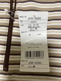 ミズノ　ブラウン ストライプ 長袖 カットソー M レディース