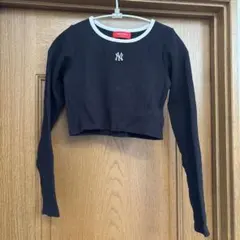 レピピアルマリオ♡ロンT♡クロップド丈♡ショート♡長袖♡ヤンキース♡NY♡黒