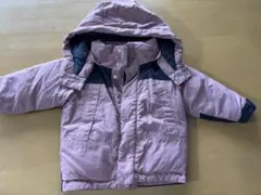 b.ROOM ダウンコート ピンクと黒のコンビネーション 90センチ