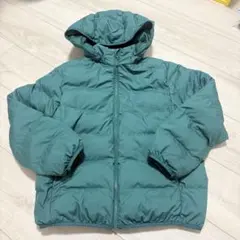 グリーンダウンジャケット フード付き UNIQLO
