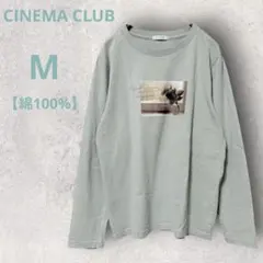 シネマクラブ Tシャツ カットソー 長袖 ミントグリーン M フォトプリント