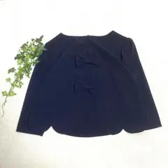 s918『トッコクローゼット』バックリボン スカラップブラウス M〜L 通勤