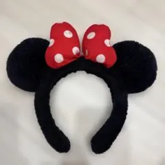 ミニーマウス カチューシャ 黒 赤水玉　ディズニーリゾート
