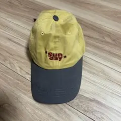 キャップ　イエロー　ヴィンテージ風