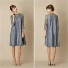 Aimer スタンドネック総レースリンクパーティドレス　結婚式