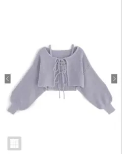 GRL リボンニットカーディガン アンサンブル［dr640］ブルー