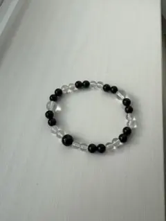 ブラックオニキス・水晶ブレスレット