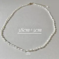 再販【ゴールド】　上品なシンプル淡水ベビーパールチェーンネックレス