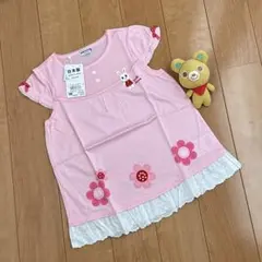 ★ミキハウス★うさこちゃん★豪華なTシャツ★120★ピンク★新品★日本製★レース