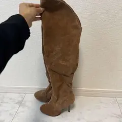 デュラス 新品未使用 スエード ニーハイブーツ キャメル