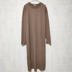 GU ジーユー (S)　リブ Iラインワンピース 長袖