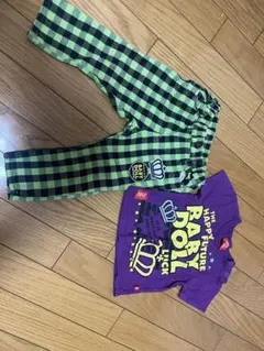 BABYDOLL セットアップ ギンガムチェック パープル