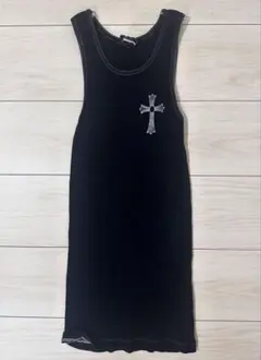 CHROME HEARTS クロス刺繍 リブ タンクトップ ブラック Sのサムネイル