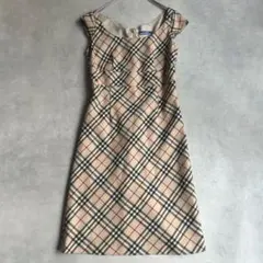 美品✨️バーバリーブルーレーベル ノバチェック プリーツワンピース