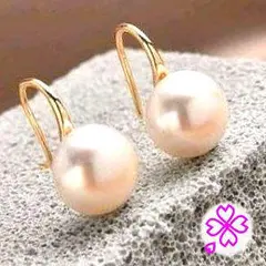 ピアス　レディース　ゴールド　バロック　パール　ピンク　フレンチガーリー　本真珠