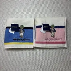 【未使用品】 ポロラルフローレン ポロベア ボーダー ハンドタオル 2枚セット