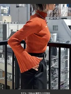 フレアスリーブニット