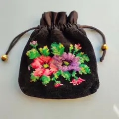 FELLER 花柄刺繍 小型ポーチ