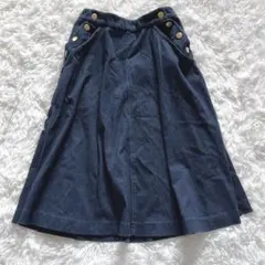 ジェフリー　スカート フレア　デニム　ゴールドボタン　大きいサイズ　LL
