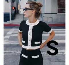【最安値】ZARA コントラストブークレジャケット S 完売品