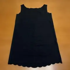 グンゼ　KIREILABO 黒 スカラップヘム ノースリーブM