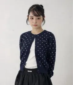 FCMM 日本限定 DOT CARDIGAN ドットカーディガン M ネイビー