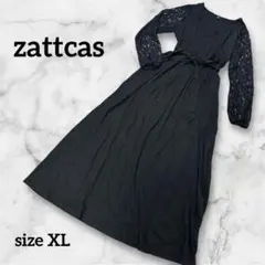 美品✨ブラック レース長袖マキシワンピース XI 大きいサイズ ロング