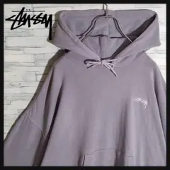 【超希少】ステューシー☆刺繍ワンポイントロゴ ストックロゴ パーカー パイル生地