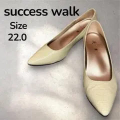 サクセスウォークWacoal パンプス ヒール 本革 型押し 22㎝のサムネイル