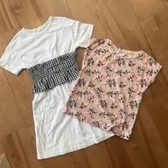 お値下げ☆UNIQLO、GU 130サイズ　　ワンピース、Tシャツセット